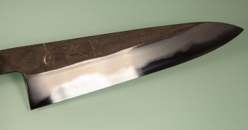 Hatsukokoro Yoake Blue1 Kurouchi Wa-Gyuto 215mm Teak