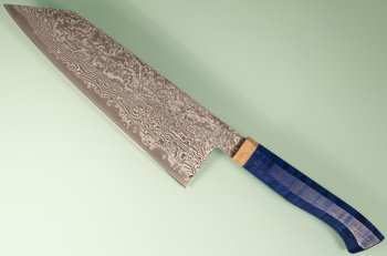 Tanaka R2 Suminagashi Wa-Monster-Bunka 200mm blue curved