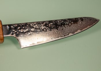 Tsunehisa AUS10 Tsuchime Damascus Wa-Petty 85mm Oak