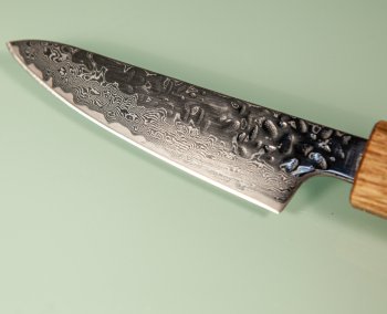 Tsunehisa AUS10 Tsuchime Damascus Wa-Petty 85mm Oak