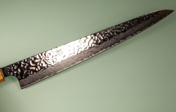 Tsunehisa AUS10 Tsuchime Damascus Wa-Sujihiki 275mm Oak