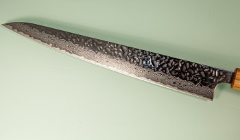 Tsunehisa AUS10 Tsuchime Damascus Wa-Sujihiki 275mm Oak