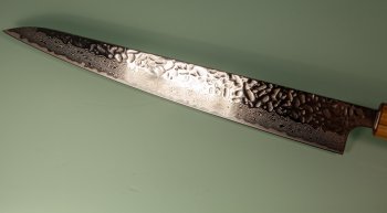 Tsunehisa AUS10 Tsuchime Damascus Wa-Sujihiki 275mm Oak