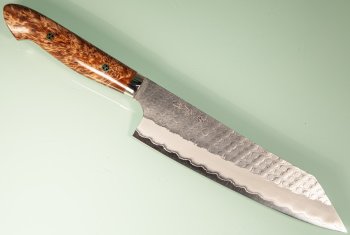 Nigara R2 Satin Tsuchime Kiritsuke 200mm Maplewood