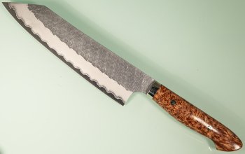 Nigara R2 Satin Tsuchime Kiritsuke 200mm Maplewood