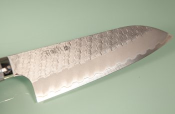 Nigara R2 Satin Tsuchime Santoku 170mm Maplewood/Resin Nr.1