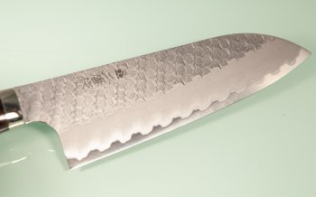 Nigara R2 Satin Tsuchime Santoku 170mm Maplewood/Resin Nr.2