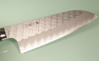 Nigara R2 Satin Tsuchime Santoku 170mm Maplewood/Resin Nr.2