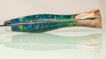 Nigara R2 Satin Tsuchime Santoku 170mm Maplewood/Resin Nr.3
