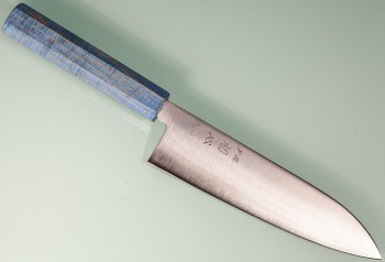 Hatsukokoro Hayabusa SG2 Wa-Santoku 180mm blau stabilisiert