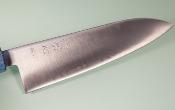 Hatsukokoro Hayabusa SG2 Wa-Santoku 180mm blau stabilisiert