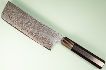 Hatsukokoro Ginyo Silver 3 Damascus Wa-Nakiri 165mm Ebenholz/helles Bffelhorn