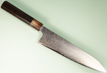 Hatsukokoro Ginyo Silver 3 Damascus Wa-Gyuto 215mm Ebenholz/helles Bffelhorn