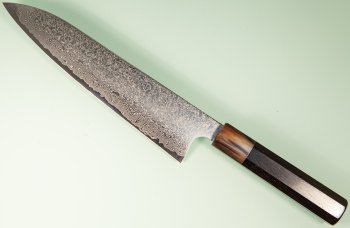 Hatsukokoro Ginyo Silver 3 Damascus Wa-Gyuto 215mm Ebenholz/helles Bffelhorn