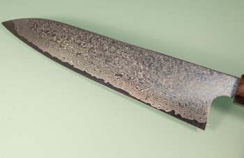 Hatsukokoro Ginyo Silver 3 Damascus Wa-Gyuto 215mm Ebenholz/helles Bffelhorn