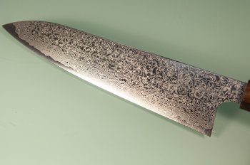 Hatsukokoro Ginyo Silver 3 Damascus Wa-Gyuto 215mm Ebenholz/helles Bffelhorn
