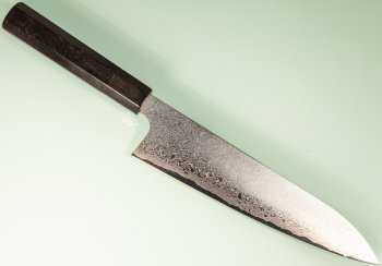 Hatsukokoro Ginyo Silver 3 Damascus Wa-Gyuto 215mm Ebenholz/dunkles Bffelhorn