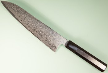 Hatsukokoro Ginyo Silver 3 Damascus Wa-Gyuto 215mm Ebenholz/dunkles Bffelhorn