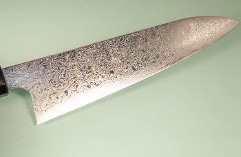 Hatsukokoro Ginyo Silver 3 Damascus Wa-Gyuto 215mm Ebenholz/dunkles Bffelhorn