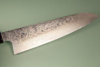 Hatsukokoro Ginyo Silver 3 Damascus Wa-Gyuto 215mm gelb/schwarz stabilisiert/Bffelhorn