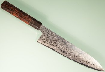 Hatsukokoro Ginyo Silver 3 Damascus Wa-Gyuto 215mm Rosenholz/helles Bffelhorn