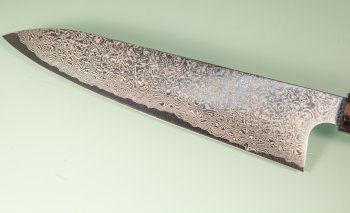 Hatsukokoro Ginyo Silver 3 Damascus Wa-Gyuto 215mm Rosenholz/helles Bffelhorn
