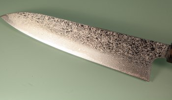 Hatsukokoro Ginyo Silver 3 Damascus Wa-Gyuto 215mm Rosenholz/helles Bffelhorn