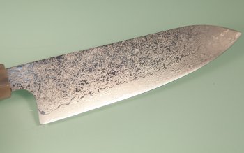 Hatsukokoro Ginyo Silver 3 Damascus Wa-Santoku 180mm Ebenholz/helles Bffelhorn