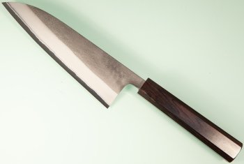 Yoshikane Shirogami Nashiji Wa-Santoku 165mm Ebony