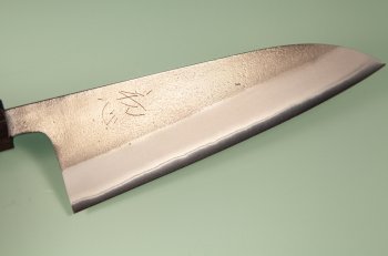 Yoshikane Shirogami Nashiji Wa-Santoku 165mm Ebony