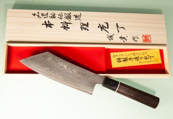 Tanaka Shigeki R2 Damascus Wa-Hakata 180mm Ebony