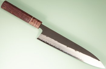 Hatsukokoro Shinkiro AS Damaskus Wa-Gyuto 220mm violett stabilisiert mit Ring