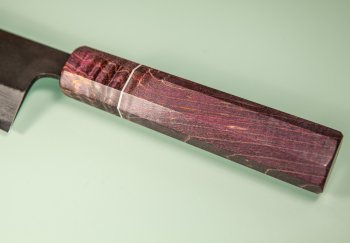 Hatsukokoro Shinkiro AS Damaskus Wa-Gyuto 220mm violett stabilisiert mit Ring