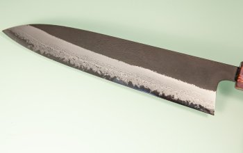 Hatsukokoro Shinkiro AS Damaskus Wa-Gyuto 220mm violett stabilisiert mit Ring