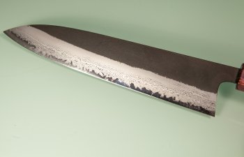 Hatsukokoro Shinkiro AS Damaskus Wa-Gyuto 220mm violett stabilisiert mit Ring