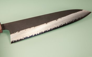 Hatsukokoro Shinkiro AS Damaskus Wa-Gyuto 220mm violett stabilisiert mit Ring