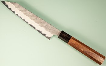 Nigara AS Satin Tsuchime Wa-Kiritsuke Petty 140mm Walnut/Buffalo