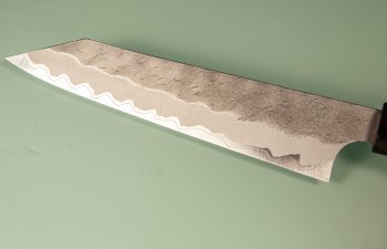 Nigara AS Satin Tsuchime Wa-Kiritsuke Petty 140mm Walnut/Buffalo