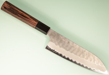 Nigara AS Satin Tsuchime Wa-Santoku 170mm Wenge/Buffalo