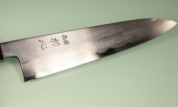 Nakagawa Satoshi Blue 1 Damascus Wa-Gyuto 200mm Ebony