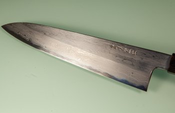 Nakagawa Satoshi Blue 1 Damascus Wa-Gyuto 200mm Ebony