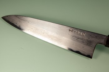 Nakagawa Satoshi Blue 1 Damascus Wa-Gyuto 200mm Ebony