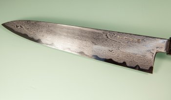 Nakagawa Satoshi Blue 1 Damascus Wa-Gyuto 230mm Ebony