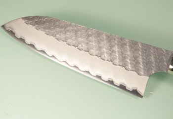 Nigara R2 Satin Tsuchime Santoku 170mm Trkisblau