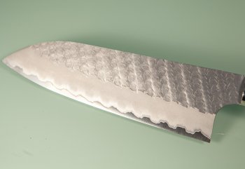 Nigara R2 Satin Tsuchime Santoku 170mm Trkismix