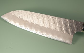 Nigara R2 Satin Tsuchime Santoku 170mm Trkismix