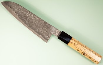 Tanaka Shigeki R2 Suminagashi Wa-Santoku 165mm Ahorn/Bffelhorn