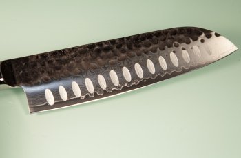 Guangzhou VG10 Damascus Tsuchime Kurouchi Santoku 185mm