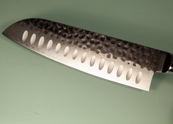 Guangzhou VG10 Damascus Tsuchime Kurouchi Santoku 185mm