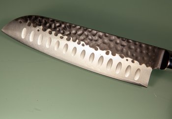 Guangzhou VG10 Damascus Tsuchime Kurouchi Santoku 185mm